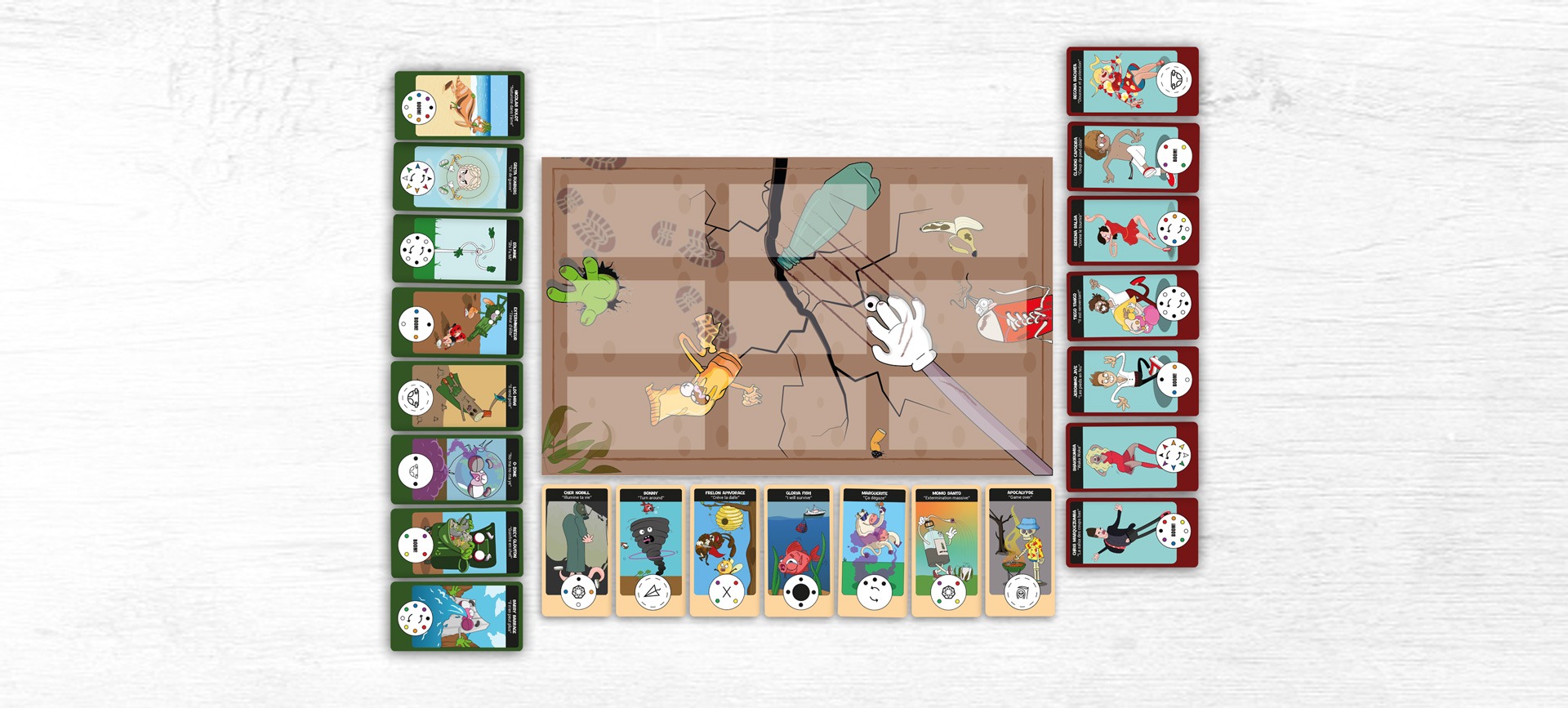 Image de toutes les cartes ainsi ue du plateau de jeu.