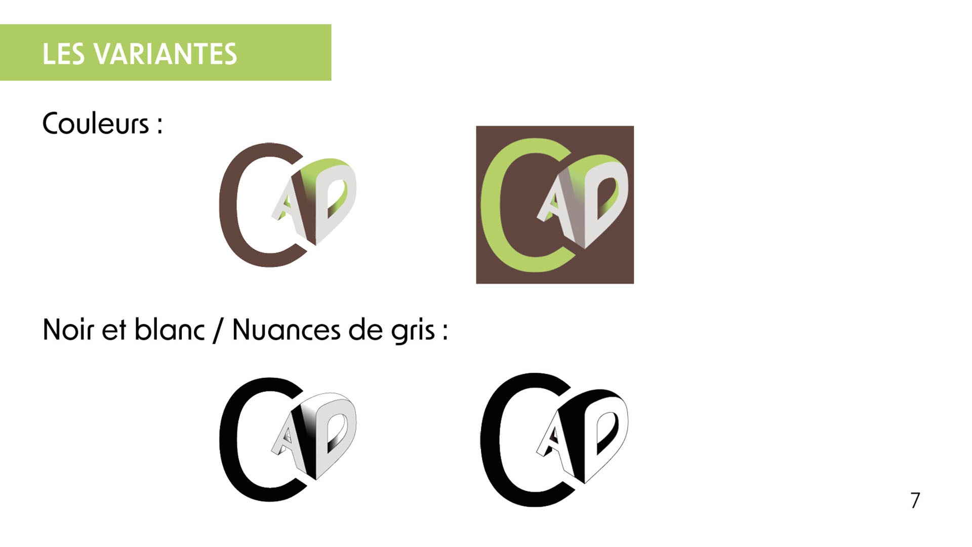 Variantes du logo sur différents fonds.